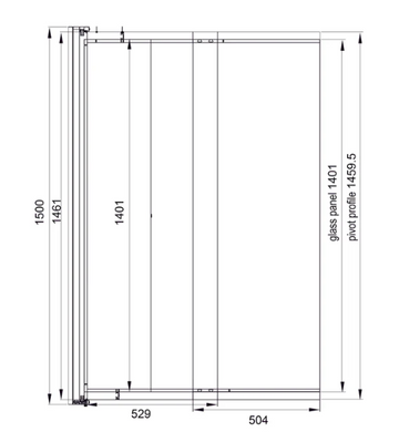 Шторка для ванны раздвижная Koller Pool Style 1000х1500мм chrome, стекло 6мм, clear 1625182203