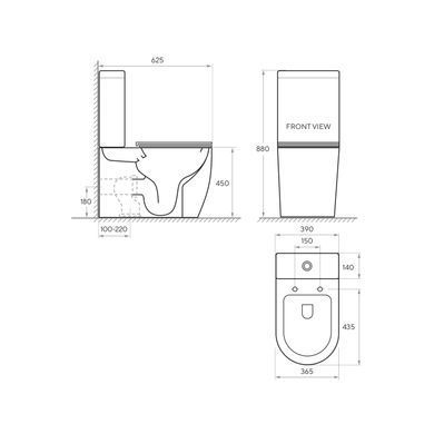 Унітаз компакт Koller Pool Round Smart з сидінням Soft-close (змив Tornado 3.0) 1872570199