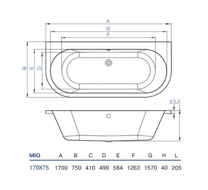 Ванна Koller Pool MIO 170x75 MIO170X75