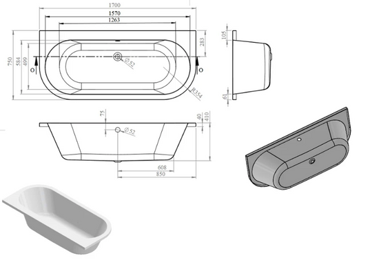 Ванна Koller Pool MIO 170x75 MIO170X75