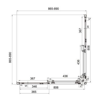 Душова кабіна Koller Pool Dakota квадратна 90x90x185 cм, скло 5 мм Grape, профіль хром