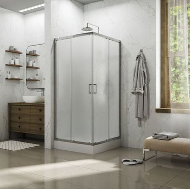 Душова кабіна Koller Pool Dakota квадратна 90x90x185 cм, скло 5 мм Grape, профіль хром