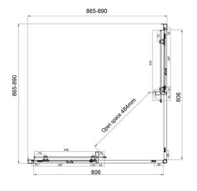 Душова кабіна Koller Pool Dakota квадратна 90x90x185 cм, скло 5 мм Grape, профіль хром