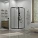 Душова кабіна Koller Pool Dakota розсувна напівкругла 90x90x185 см, скло 5 мм прозоре, чорний профіль
